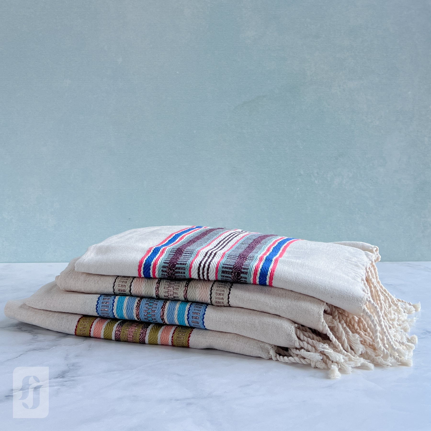 Handmade Lurex Stripe Fouta Towel