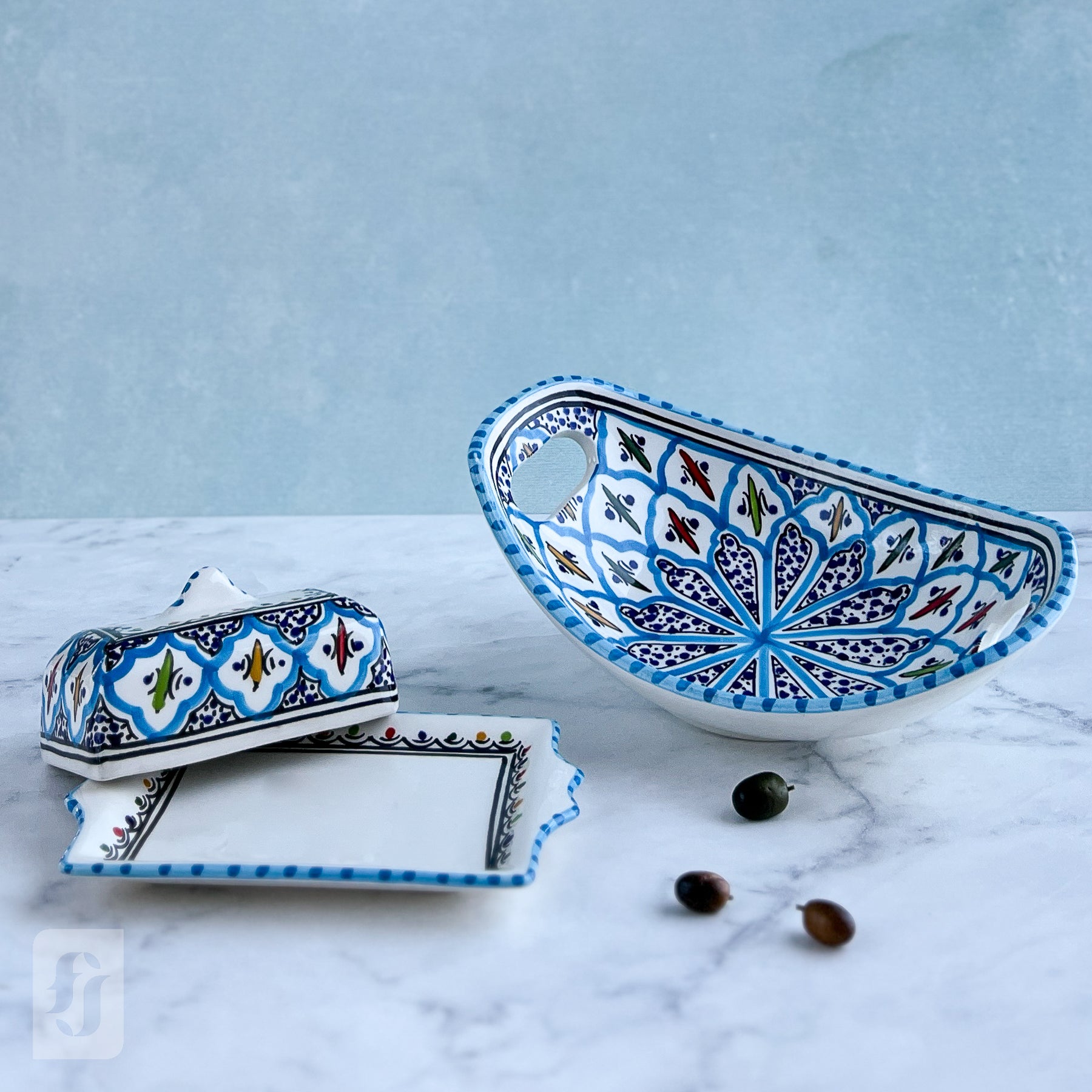 Bread Bowl and Butter Dish