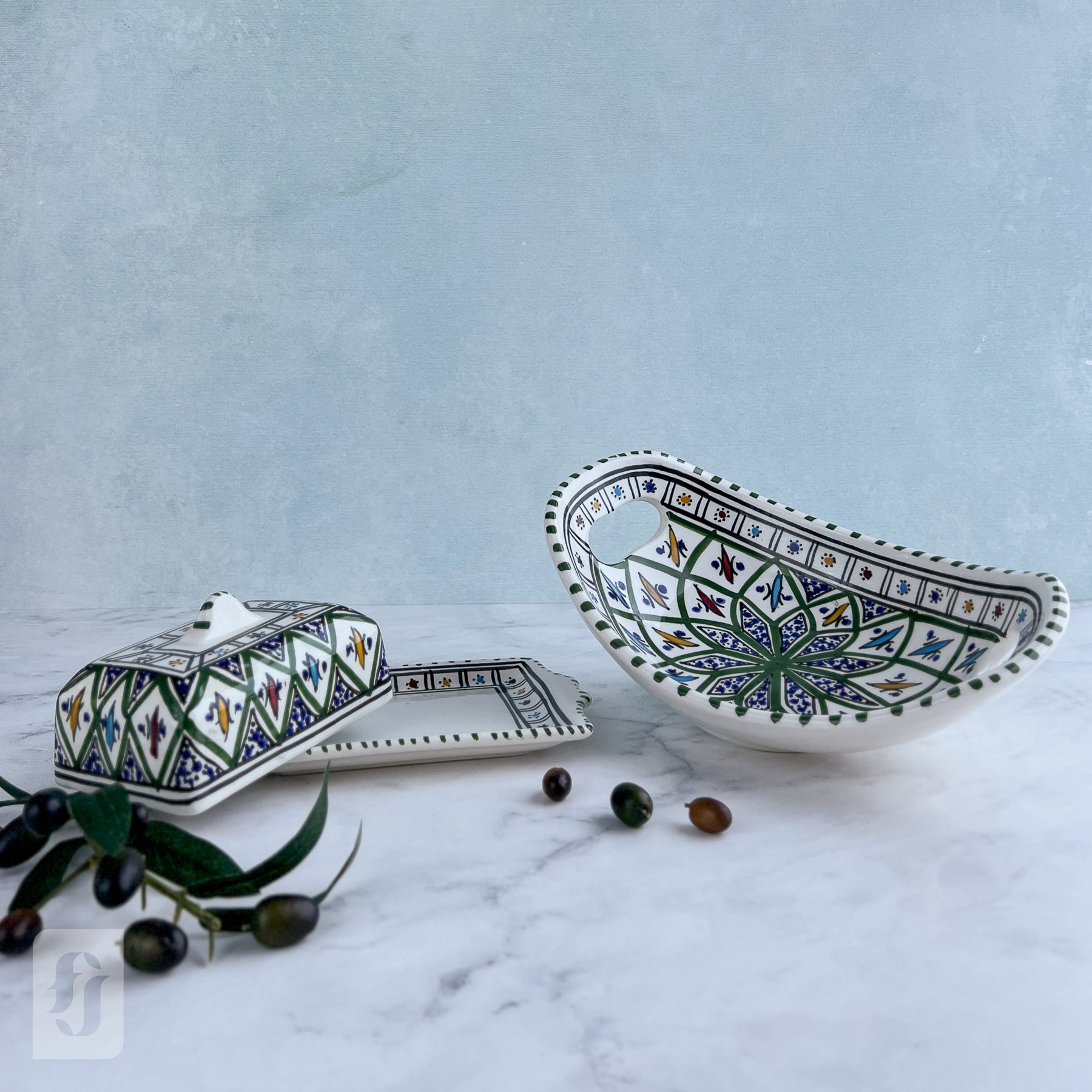 Bread Bowl and Butter Dish